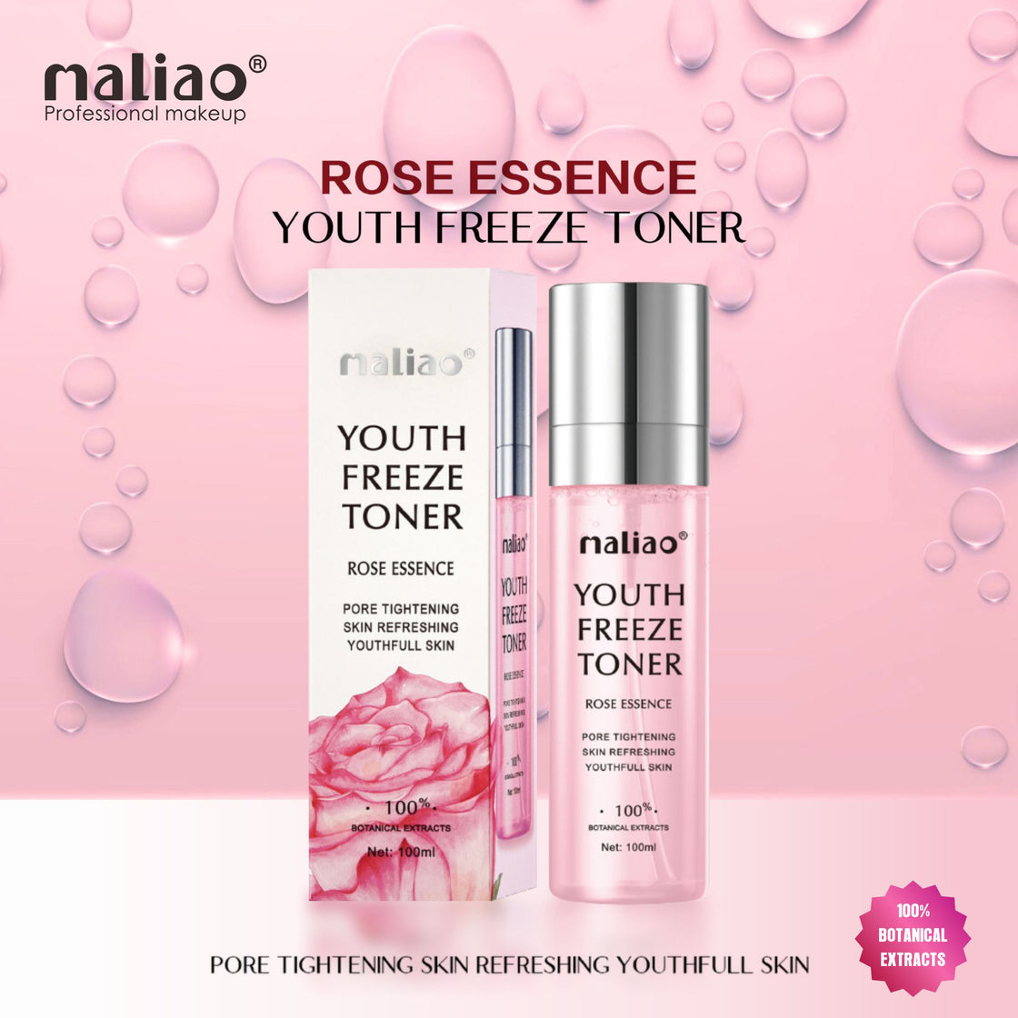 Maliao Youth Freeze Toner with Rose Essence - Refreshing Hydration for Youthful Skin Face