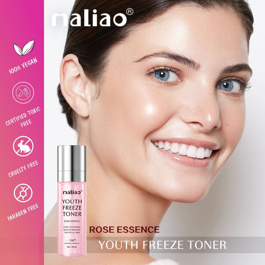 Maliao Youth Freeze Toner with Rose Essence - Refreshing Hydration for Youthful Skin Face