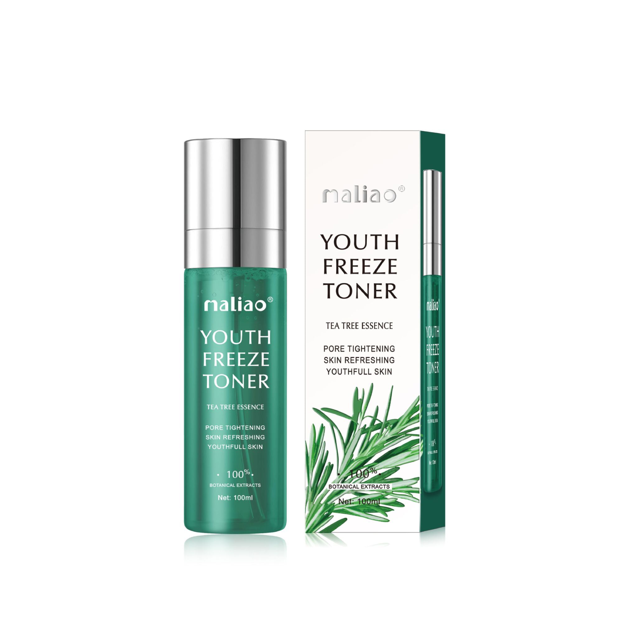 Maliao Youth Freeze Toner with Tea Tree Green - Refreshing and Clarifying Toner for Clear, Youthful Skin Face