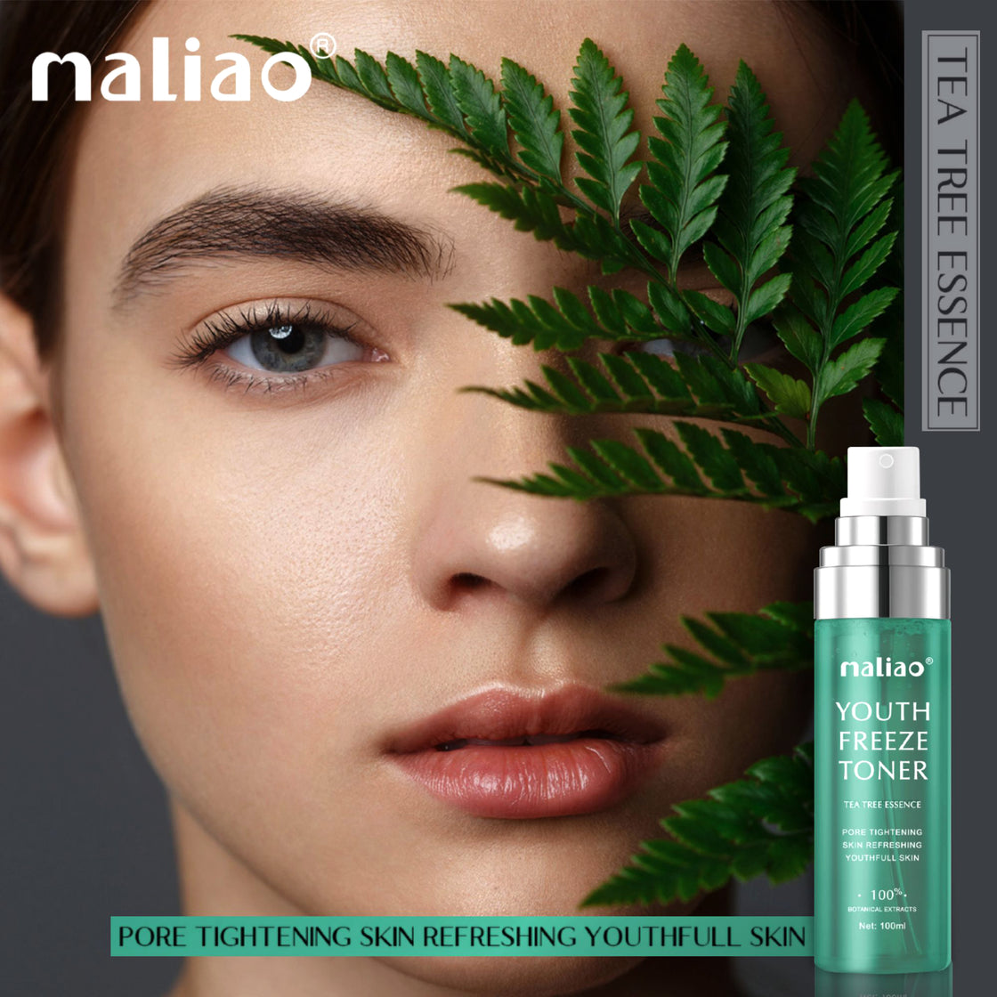 Maliao Youth Freeze Toner with Tea Tree Green - Refreshing and Clarifying Toner for Clear, Youthful Skin Face