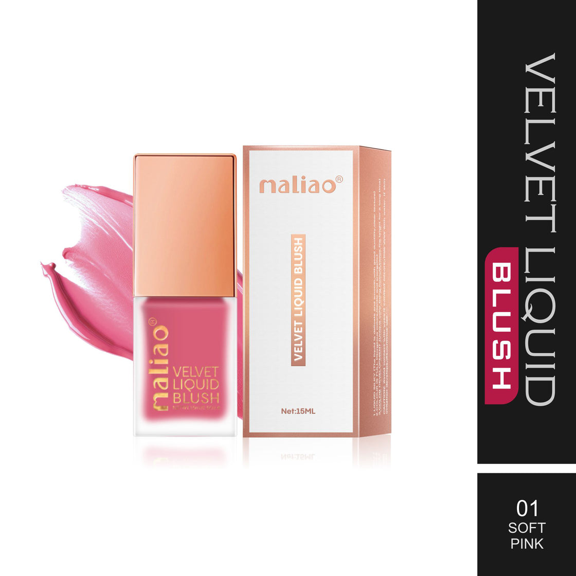 Maliao Velvet Liquid Blush - Radiant Flush of Color for Every Look Face 01