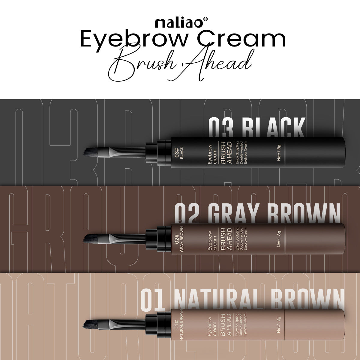 Maliao Double-Ended Eyebrow Cream Brush - Precision for Perfect Brows Eye