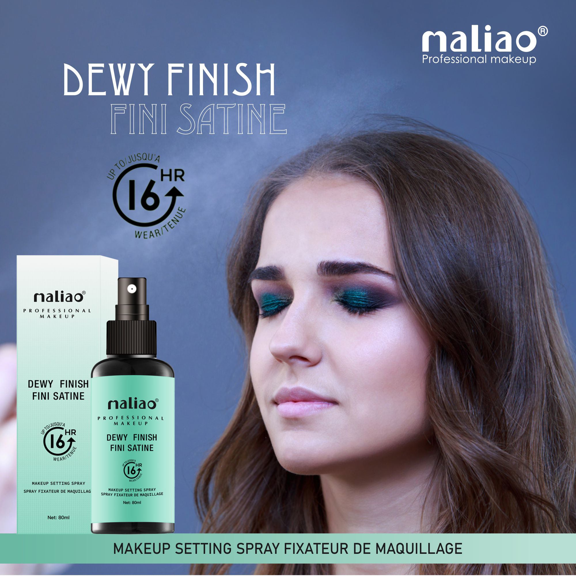 Maliao Dewy Finish Fini Satine Makeup Setting Spray - Seal Your Glamour with a Radiant Dewy Glow - Maliao Makeup