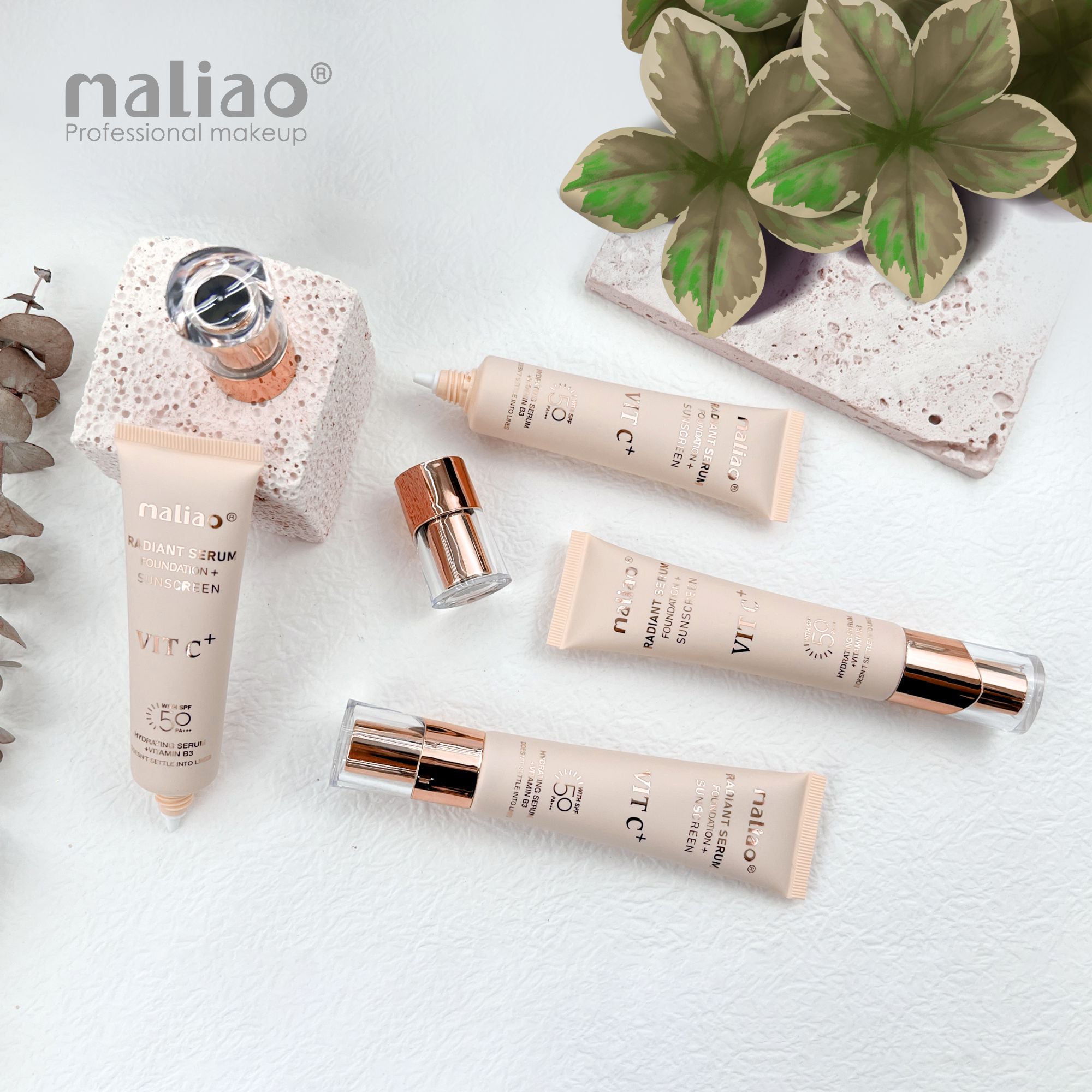 Maliao Foundation + Sunscreen - Natural Bright Finish for Radiant Skin Maliao Professional Makeup