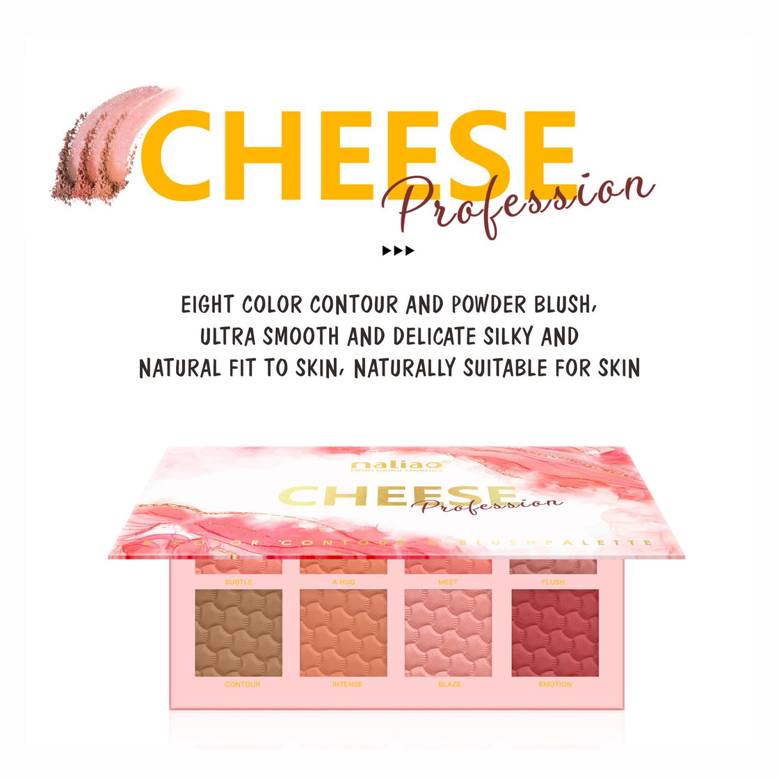 Maliao Cheese 8 Colors Contour & Blush Palette - Sculpt, Define, Glow - Maliao Makeup