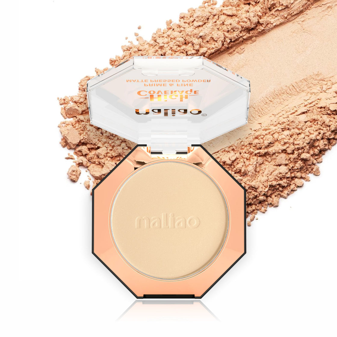 Maliao High Coverage Prime & Fine Matte Pressed Powder - Long-Lasting Compact Powder for Flawless Skin - Maliao Makeup