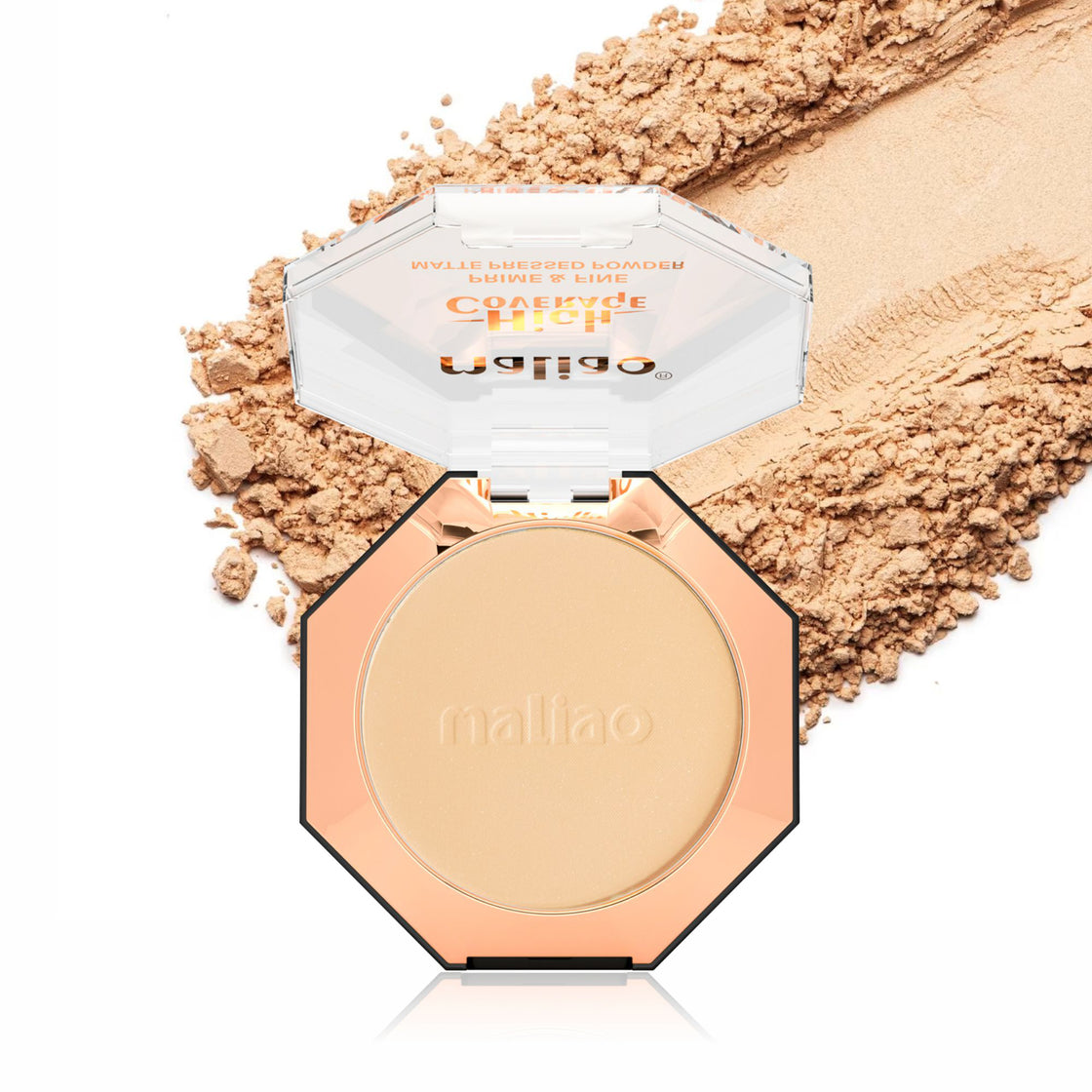 Maliao High Coverage Prime & Fine Matte Pressed Powder - Long-Lasting Compact Powder for Flawless Skin - Maliao Makeup