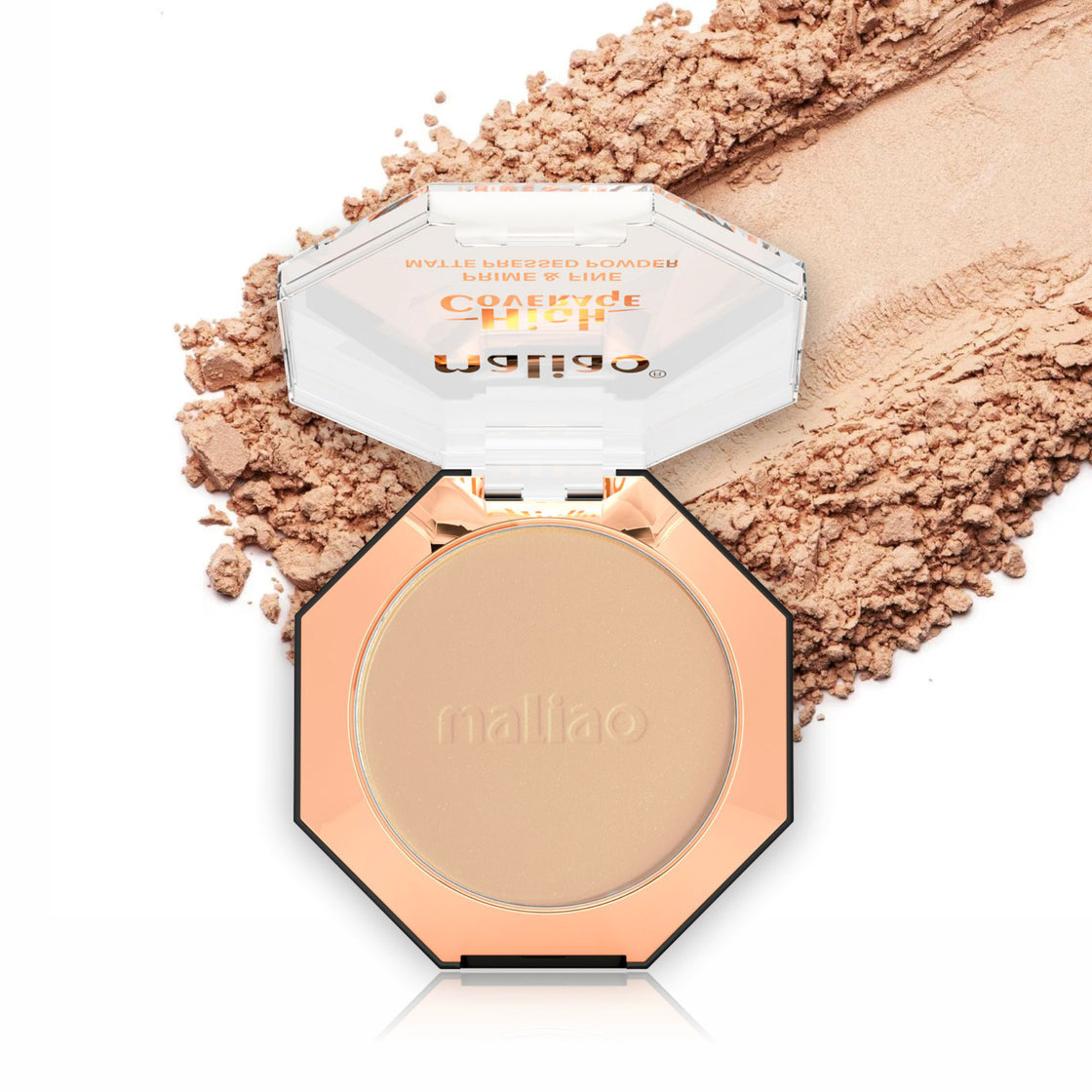 Maliao High Coverage Prime & Fine Matte Pressed Powder - Long-Lasting Compact Powder for Flawless Skin - Maliao Makeup