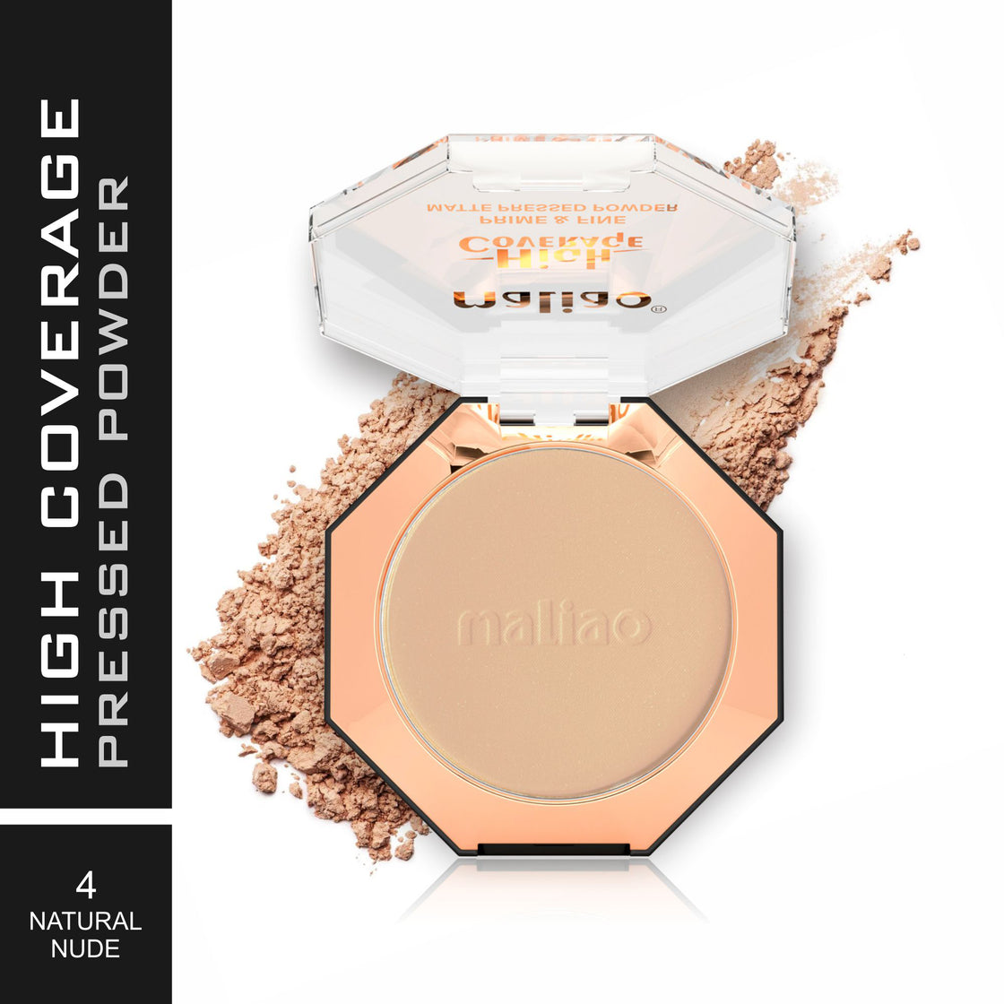 Maliao High Coverage Prime & Fine Matte Pressed Powder - Long-Lasting Compact Powder for Flawless Skin - Maliao Makeup