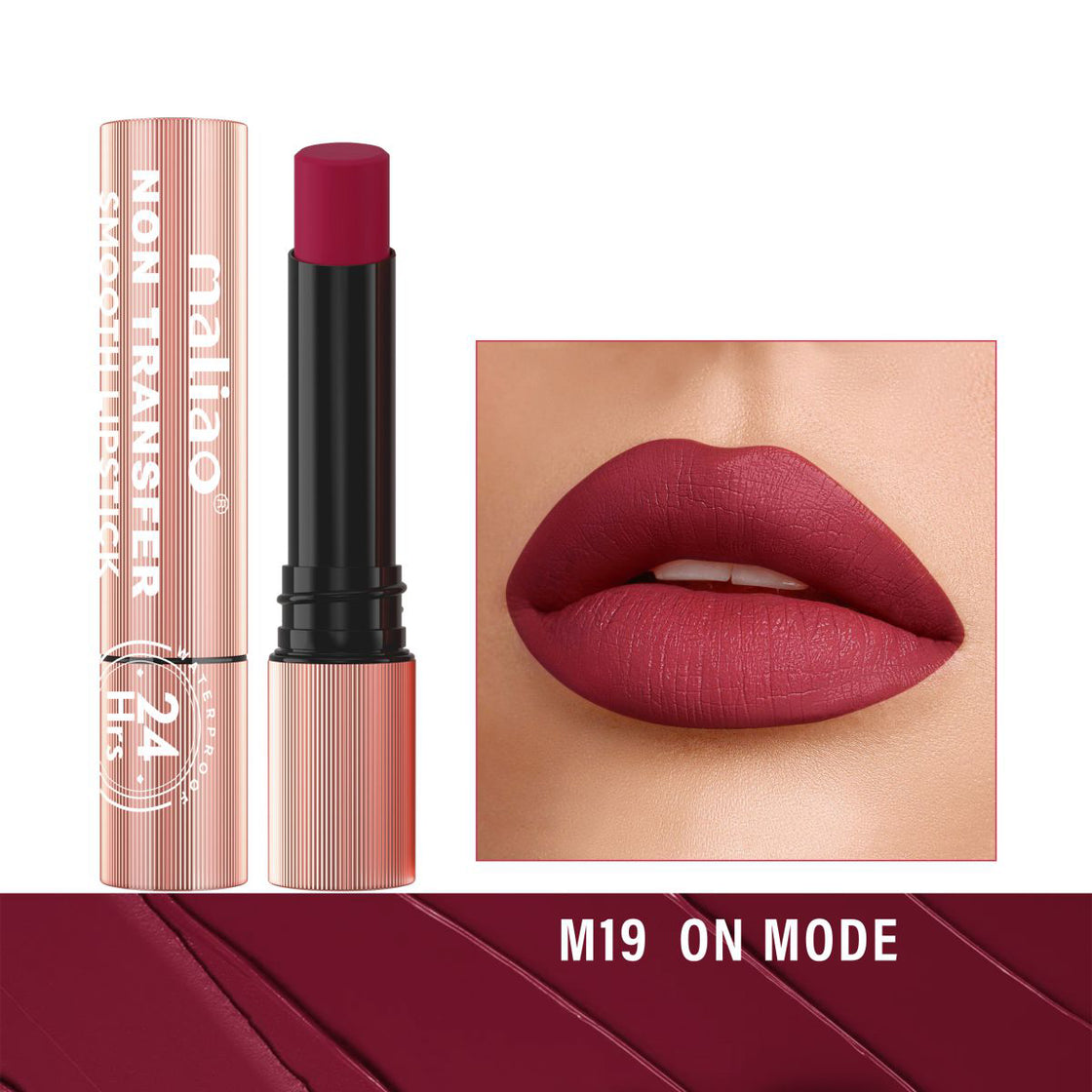 Maliao Long-Lasting Non-Transfer Smooth Lipstick - 24HR Waterproof Wear Maliao Professional Makeup