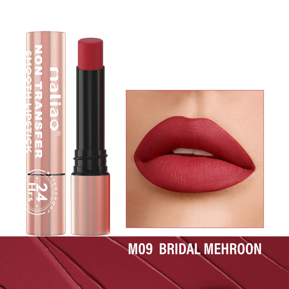 Maliao Long-Lasting Non-Transfer Smooth Lipstick - 24HR Waterproof Wear Maliao Professional Makeup