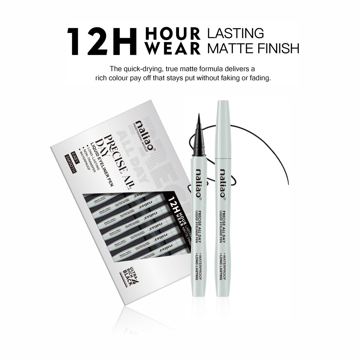 Maliao Precise All Day Liquid Eyeliner Pen - 12-Hour Lasting Wear and Matte Finish for Precision Perfection - Maliao Makeup