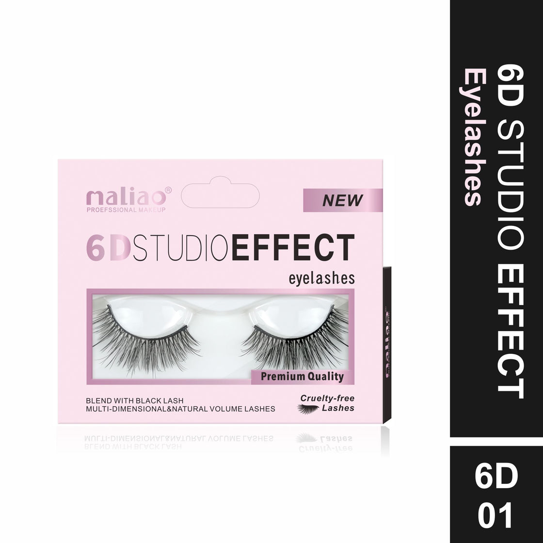 Maliao 6D Studio Effect Eyelashes - Cruelty-Free Black Lash Blend - Maliao Makeup