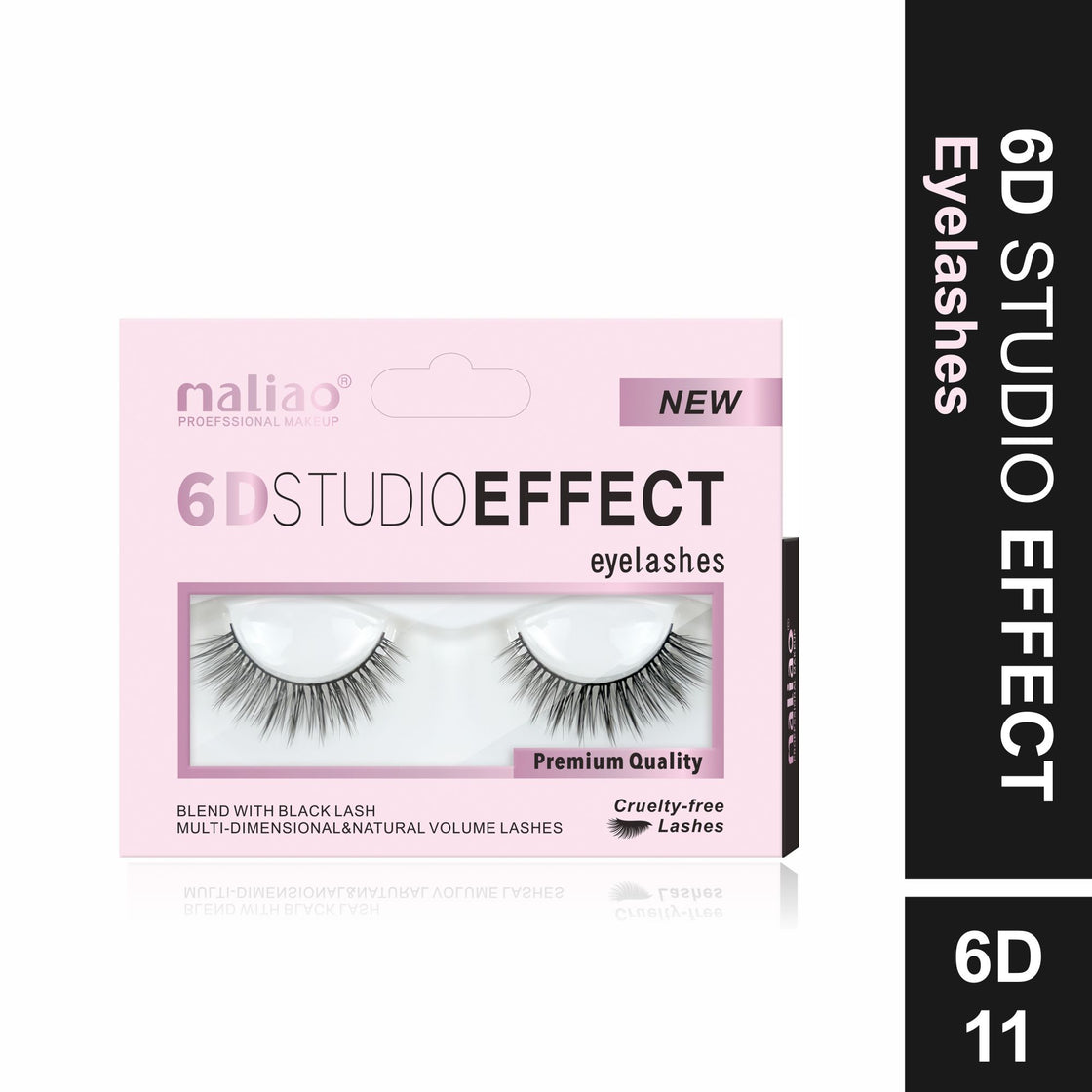 Maliao 6D Studio Effect Eyelashes - Cruelty-Free Black Lash Blend - Maliao Makeup