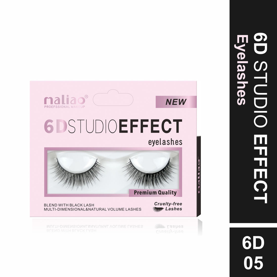 Maliao 6D Studio Effect Eyelashes - Cruelty-Free Black Lash Blend - Maliao Makeup