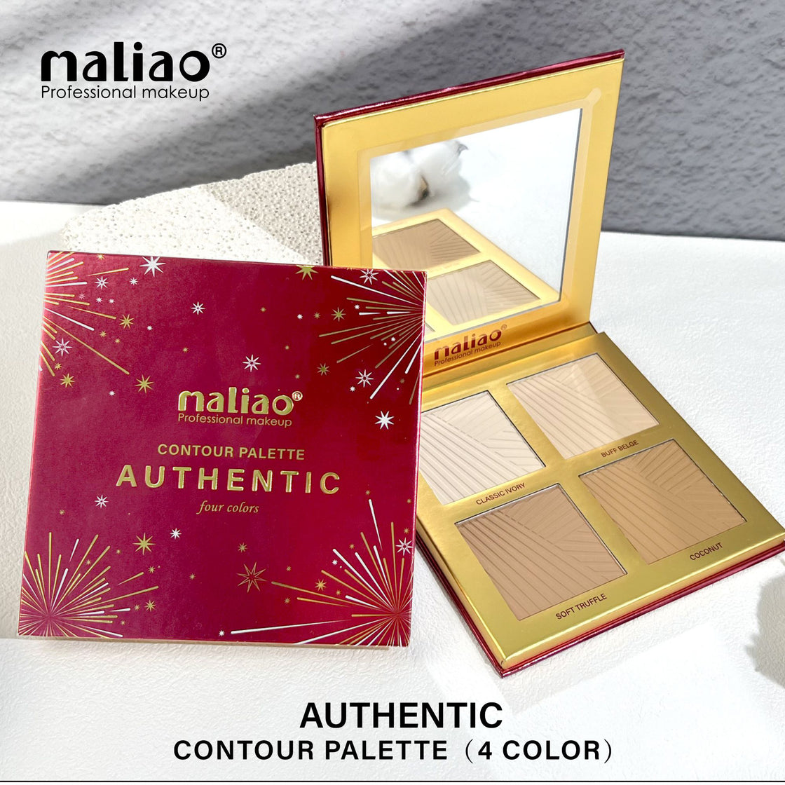 Maliao Authentic Contour Palette - Sculpt and Define with 4 Stunning Shades| CLASSIC IVORY |BUFF BEIGE |SOFT TRUFFLE |COCONUT - Maliao Makeup