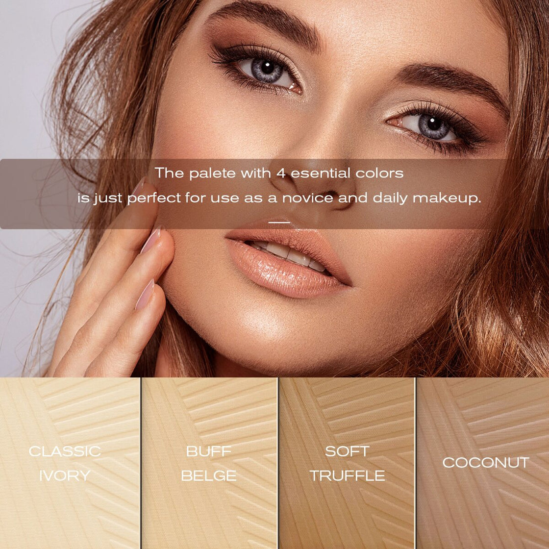 Maliao Authentic Contour Palette - Sculpt and Define with 4 Stunning Shades| CLASSIC IVORY |BUFF BEIGE |SOFT TRUFFLE |COCONUT - Maliao Makeup