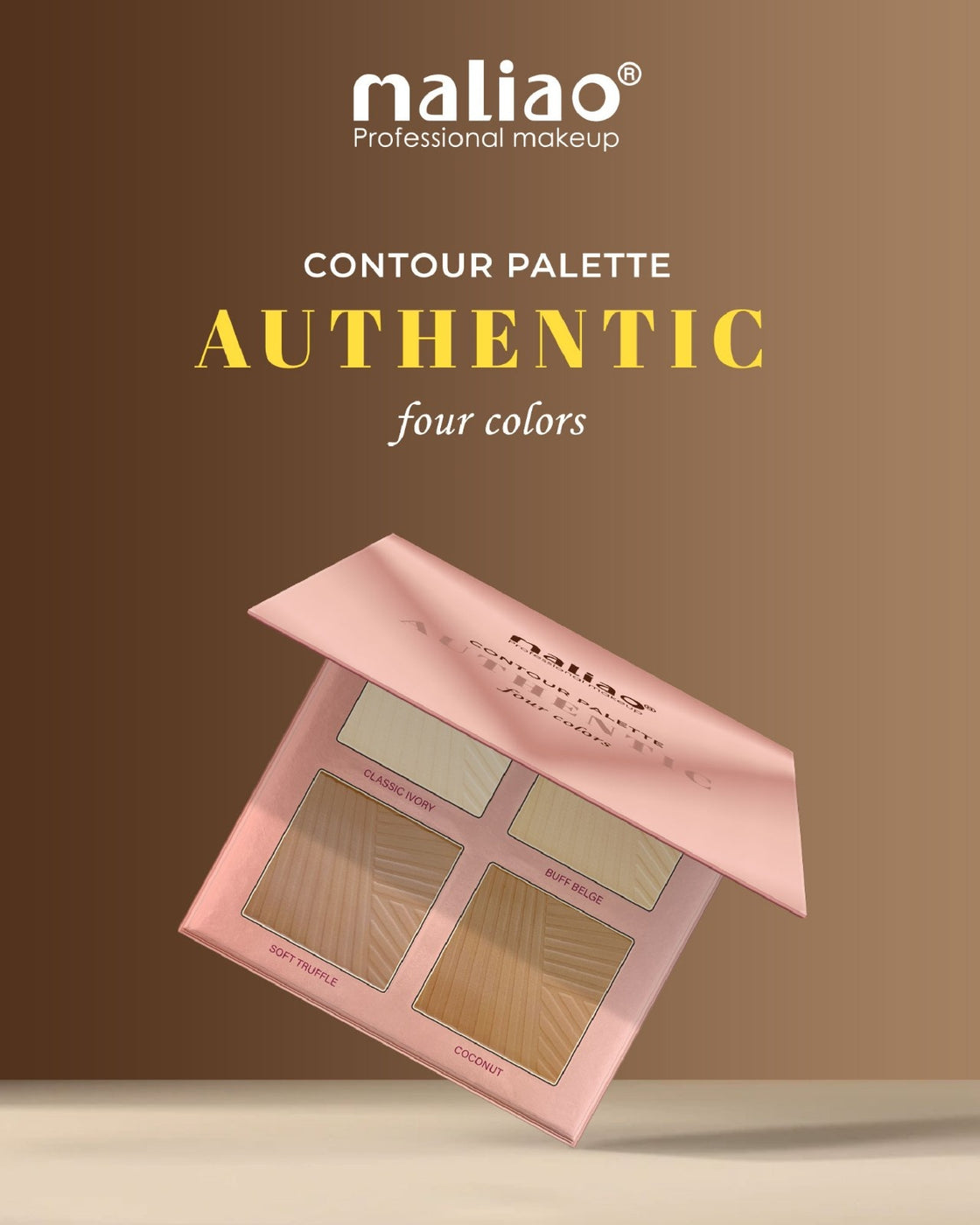 Maliao Authentic Contour Palette - Sculpt and Define with 4 Stunning Shades| CLASSIC IVORY |BUFF BEIGE |SOFT TRUFFLE |COCONUT - Maliao Makeup