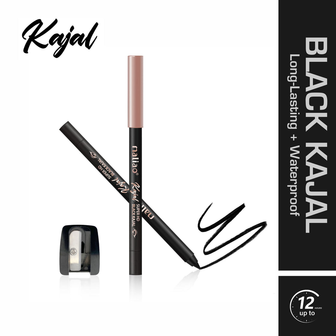 Maliao Super HD Black Kajal – Long-Lasting + Waterproof for 12-Hour Intensity - Maliao Makeup