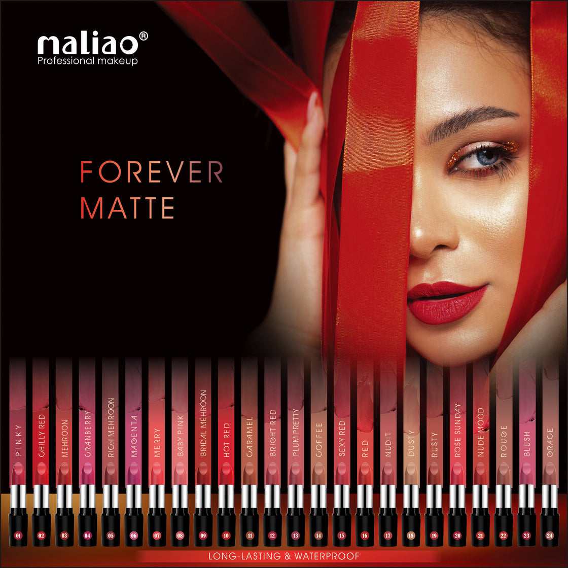 Maliao Forever Matte Lipstick - Long-Lasting Waterproof Elegance - Maliao Makeup