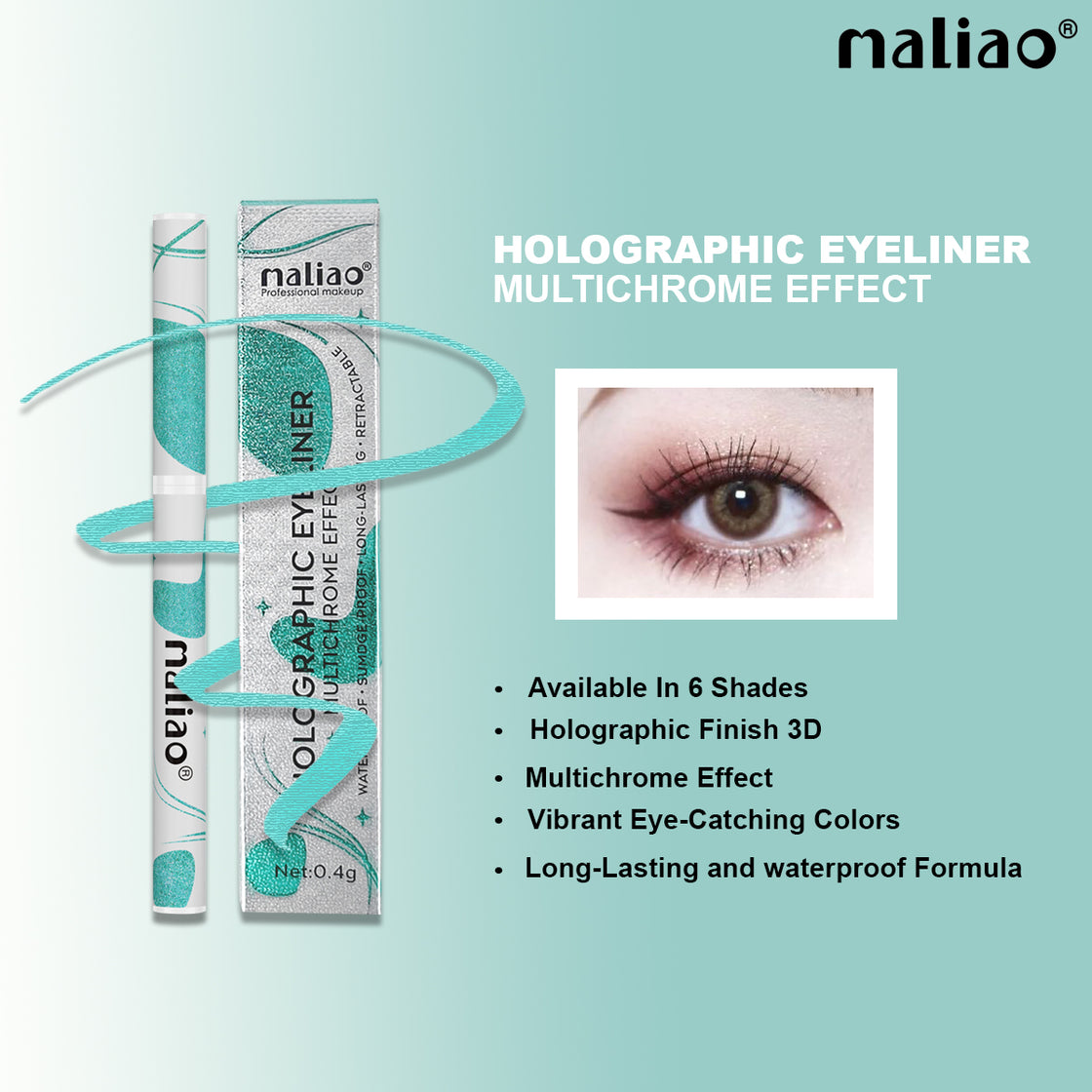 Maliao Holographic Multichrome Eyeliner – Stunning Shimmer and Long-Lasting Wear Maliao