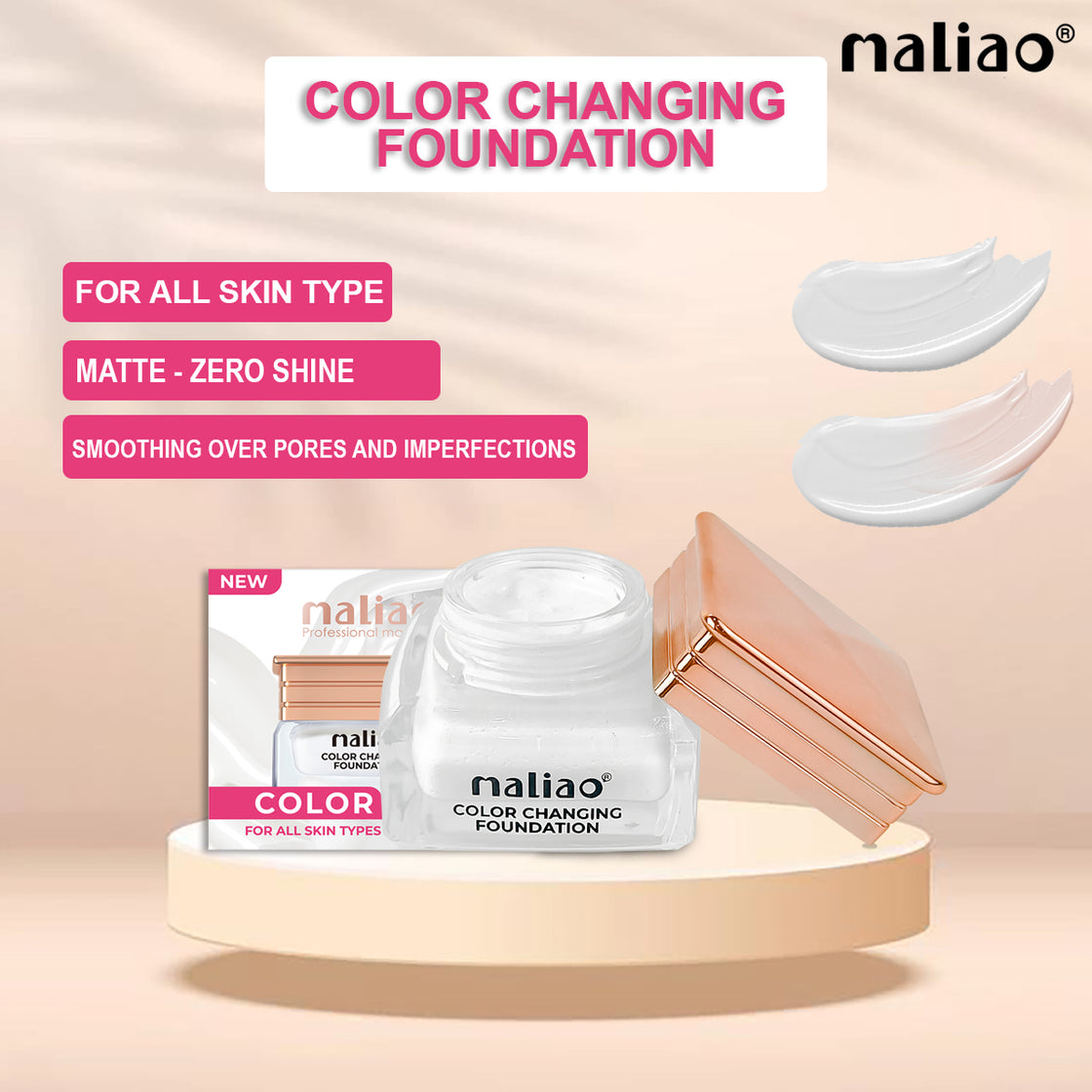 Maliao Color Changing Waterproof Foundation with Satin Finish - Long-Lasting Beauty - Maliao Makeup