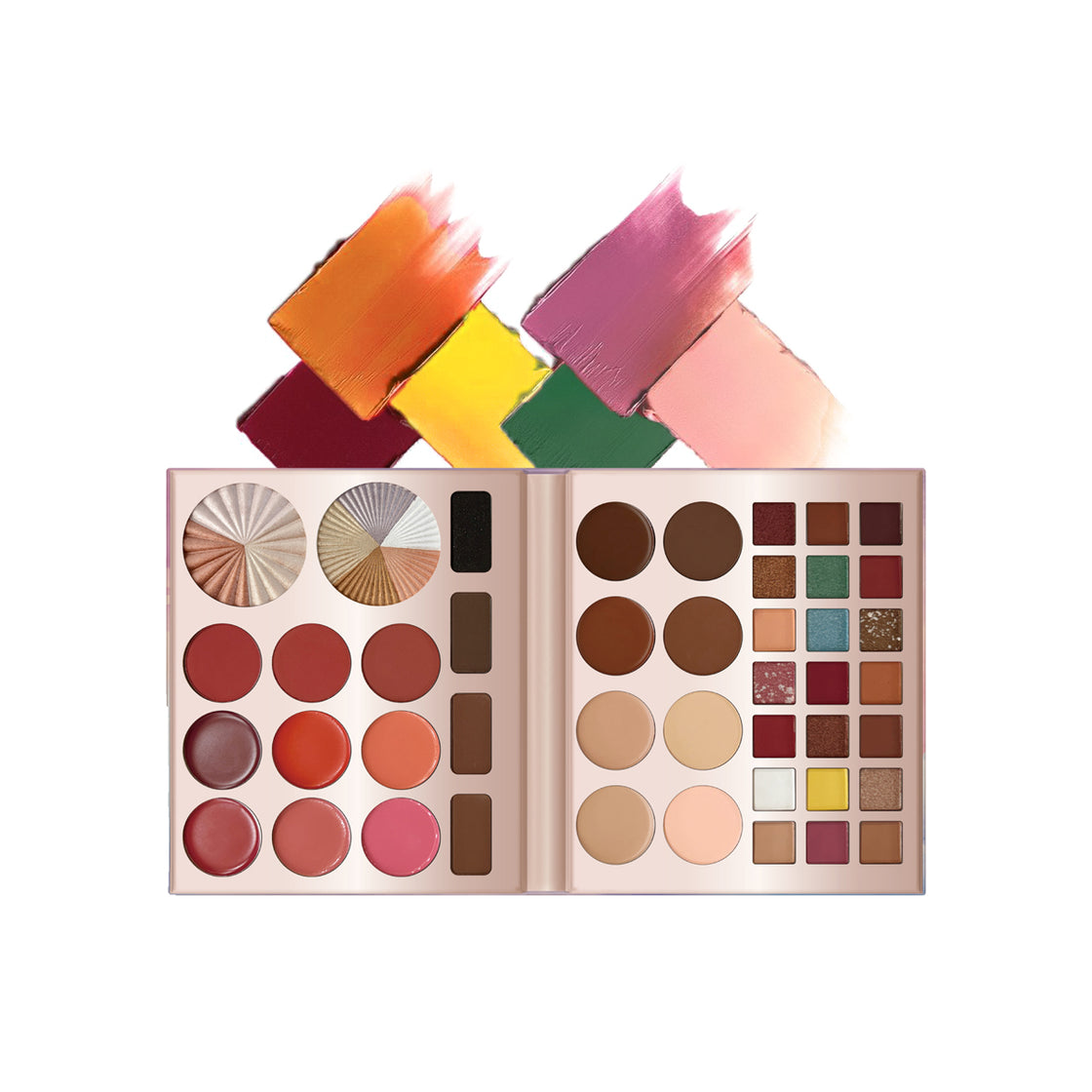 Maliao 44-Color Shadow Palette - Highlighter, Contour, Blusher, Eyebrow, and Eyeshadow - Maliao Makeup