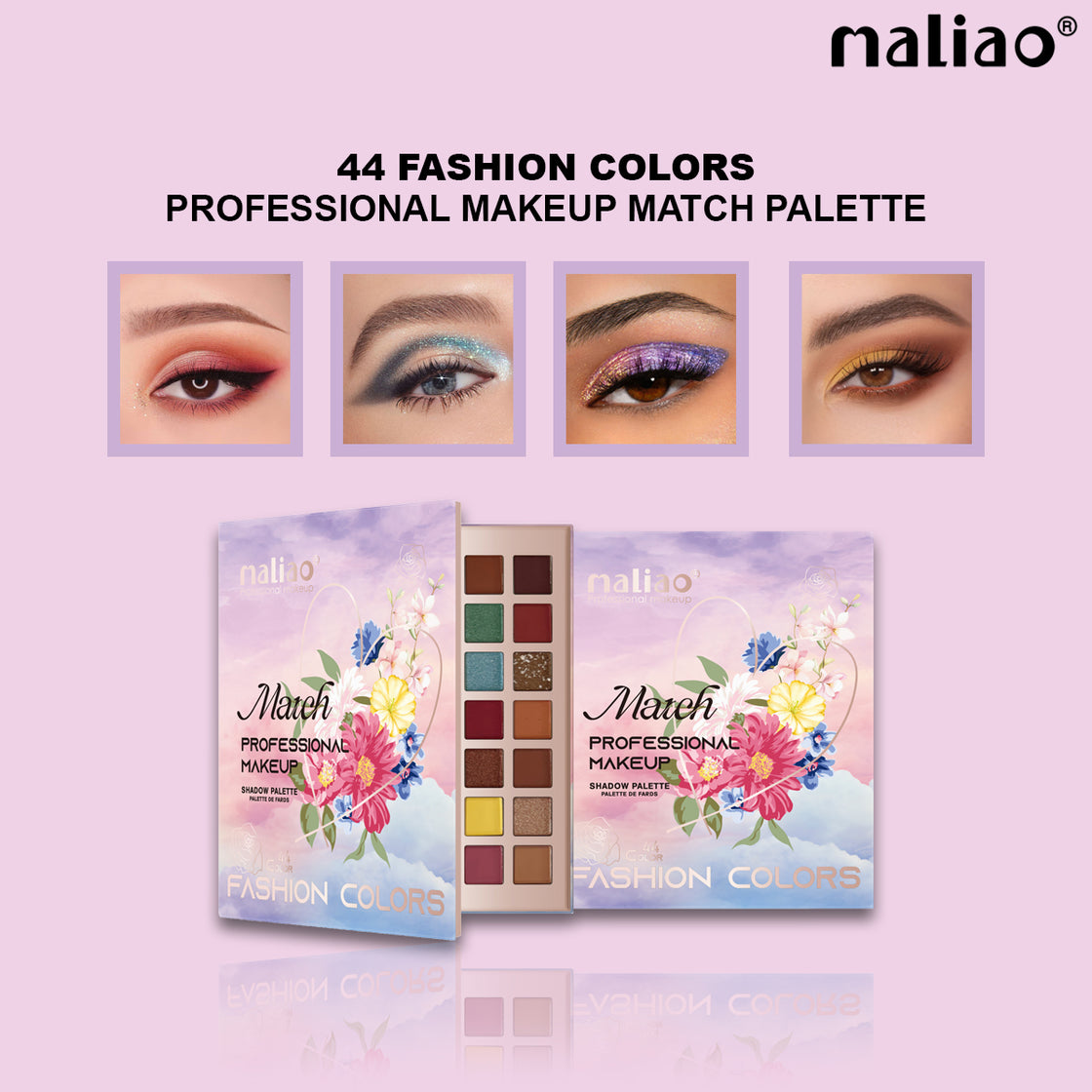 Maliao 44-Color Shadow Palette - Highlighter, Contour, Blusher, Eyebrow, and Eyeshadow - Maliao Makeup