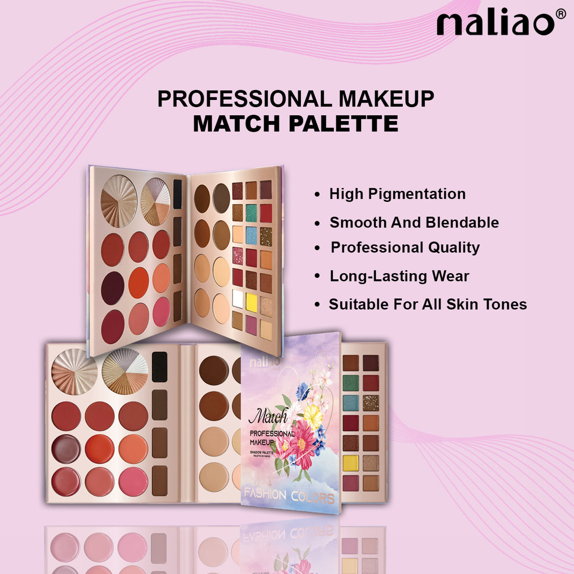 Maliao 44-Color Shadow Palette - Highlighter, Contour, Blusher, Eyebrow, and Eyeshadow - Maliao Makeup