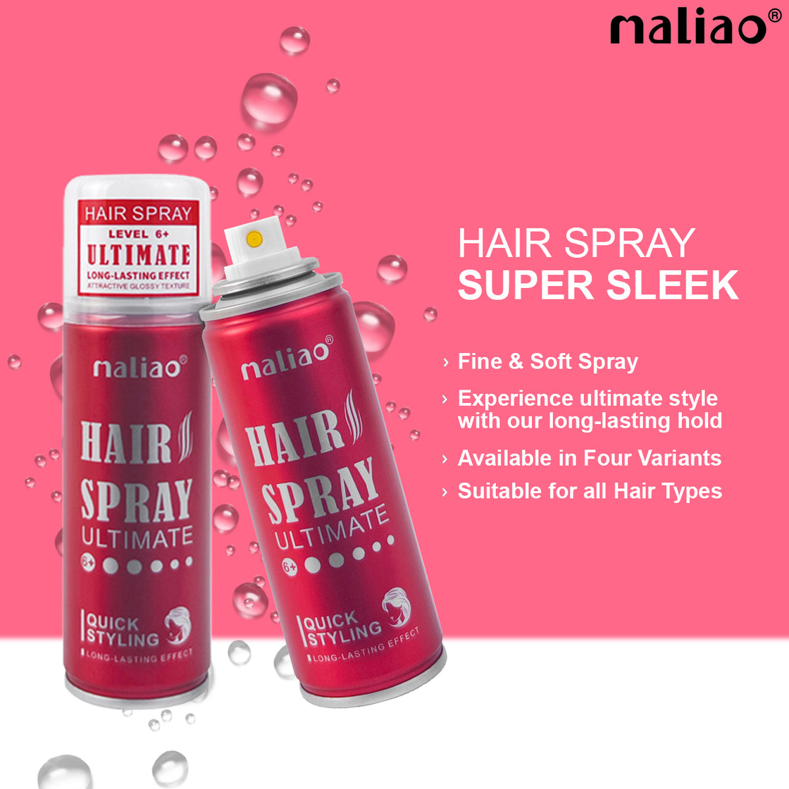 Maliao Ultimate 6+ Hairspray - Quick Styling with Long-Lasting Hold Hair