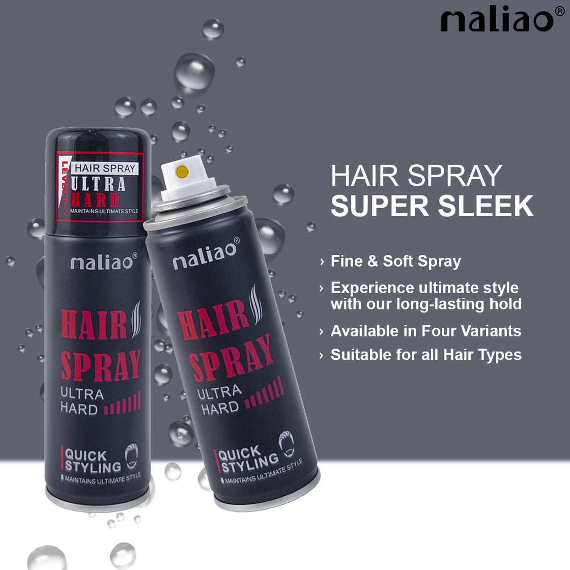 Maliao Ultra Hard Level 7 Hairspray – Maximum Hold, Extreme Firmness, Non-Greasy Finish - Maliao Makeup