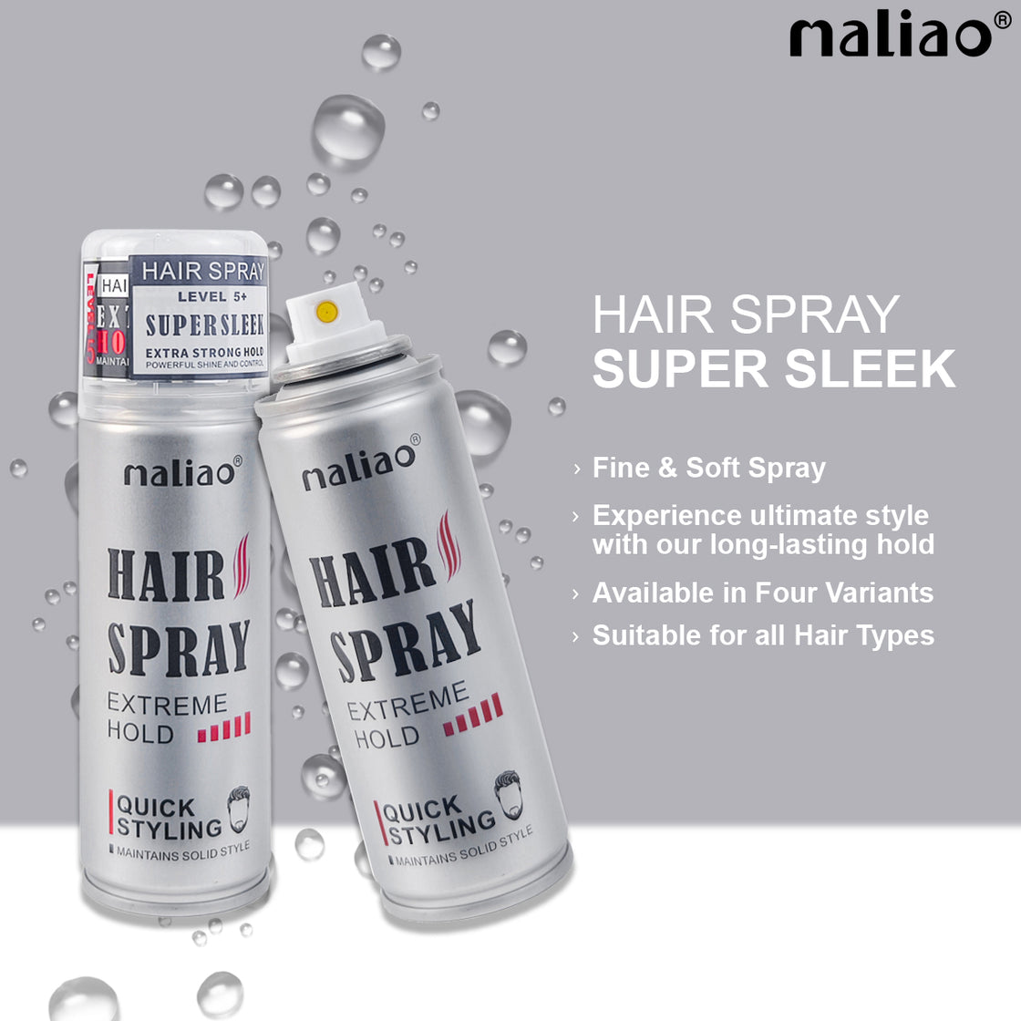 Maliao Extreme Hold Hairspray Level 5 – Long-Lasting Hair Fixative, Strong Hold for All-Day Style, Non-Greasy Formula - Maliao Makeup