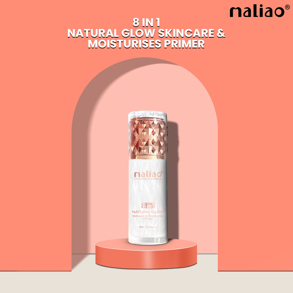 Maliao Natural Glow+ Primer - Skincare & Moisturizing Base with SPF 30 PA+++ Face