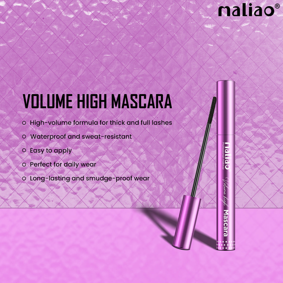 Maliao Volume High Mascara – Waterproof, Smudge-Proof, Long-Lasting, High-Volume Lash Formula for Thick, Full Lashes, Perfect for Daily Wear