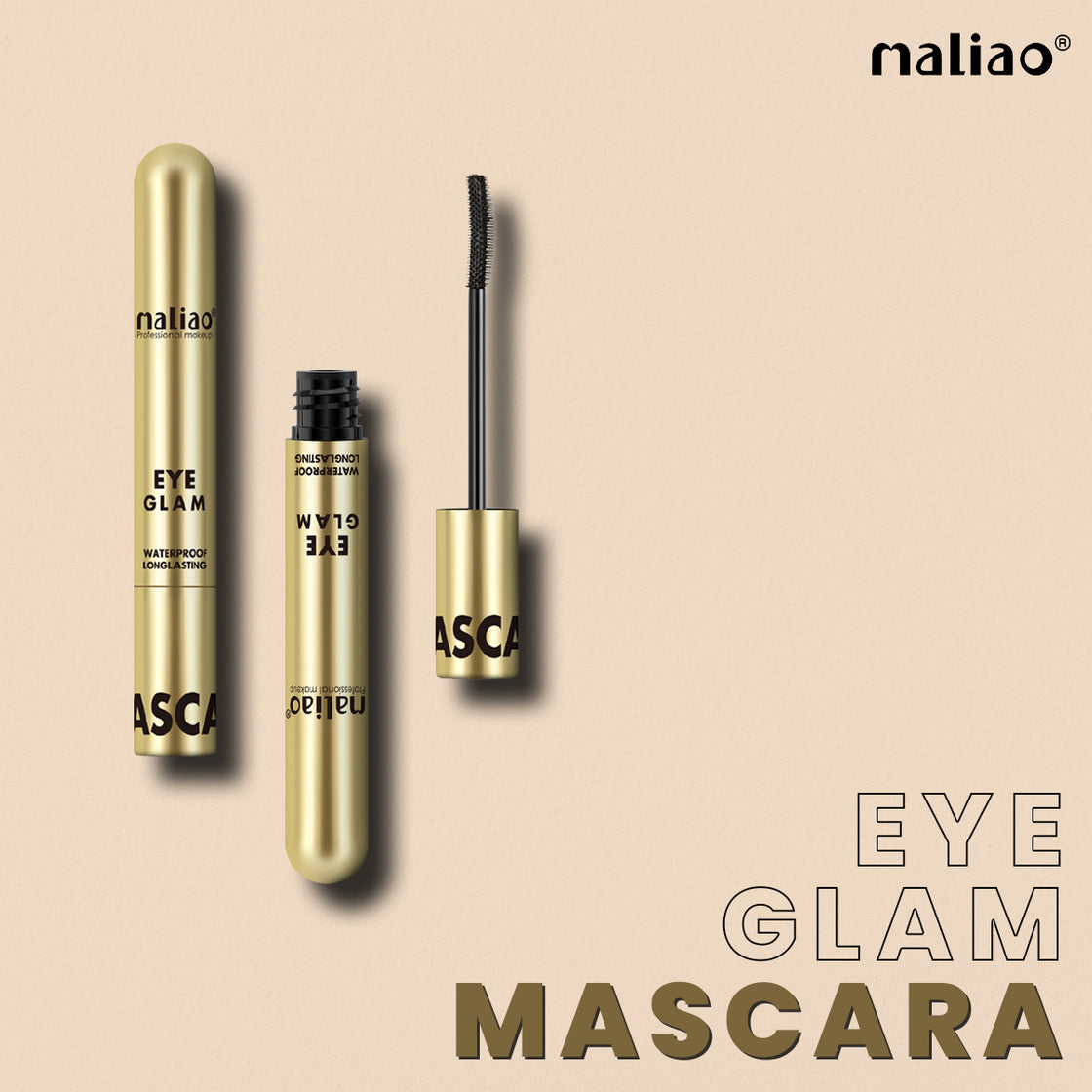 Maliao Eye Glam Waterproof Mascara - Intense Length, Voluminous Lashes & Long-Lasting Wear Face, Body