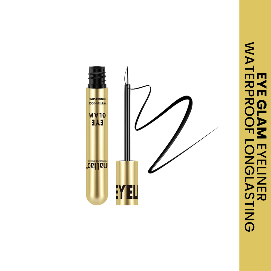 Maliao Eye Glam Waterproof Long-Lasting Eyeliner - Precision Tip for Smooth Application, Smudge-Proof