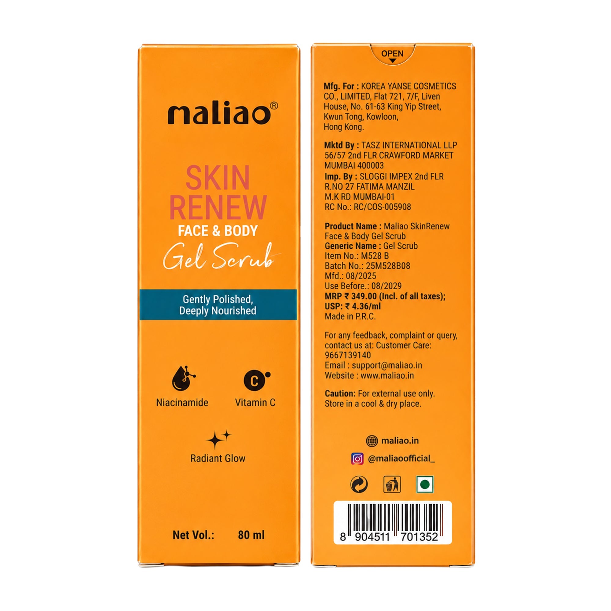 Maliao Skin Renew Face & Body Gel Scrub