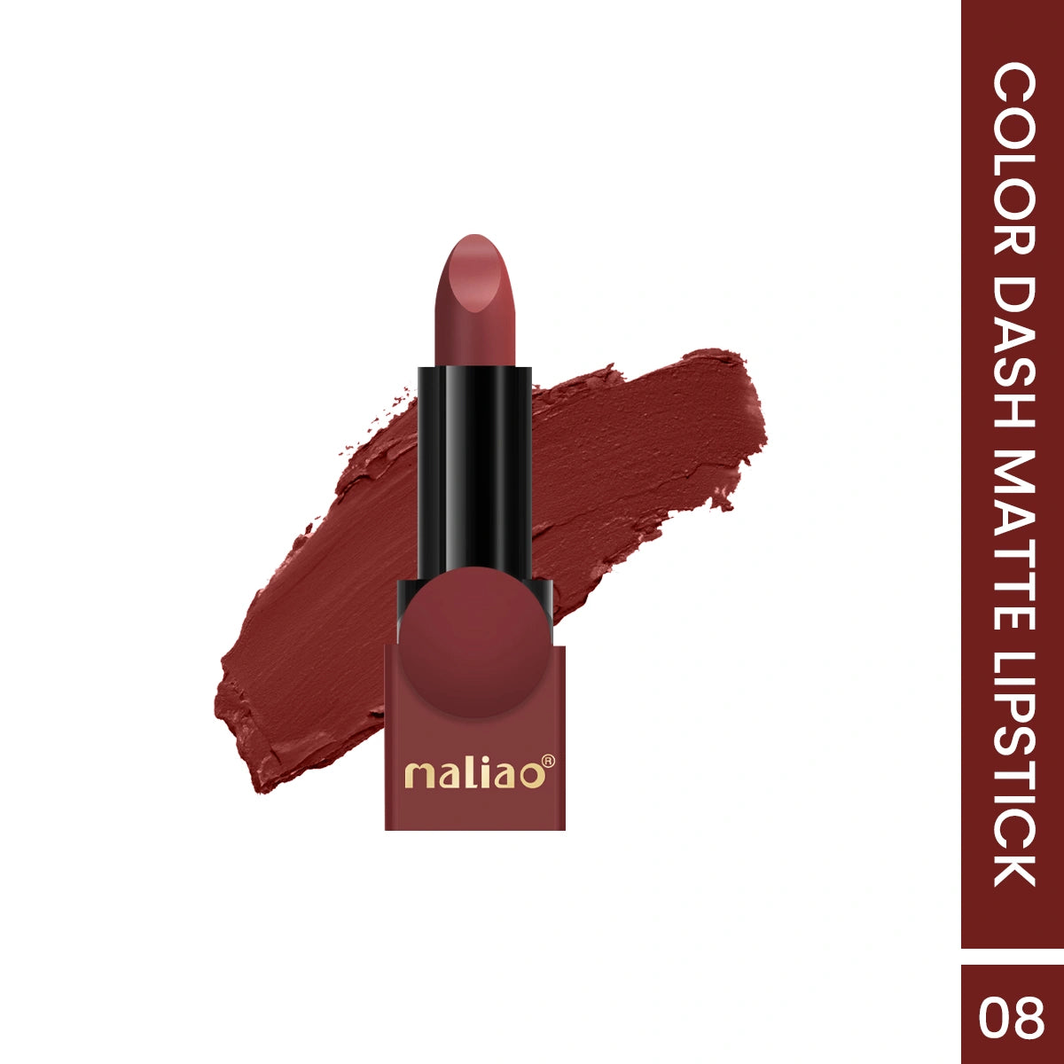 Maliao Color Dash Matte Lipstick - Longwear 24H Power with Silky Matte Finish