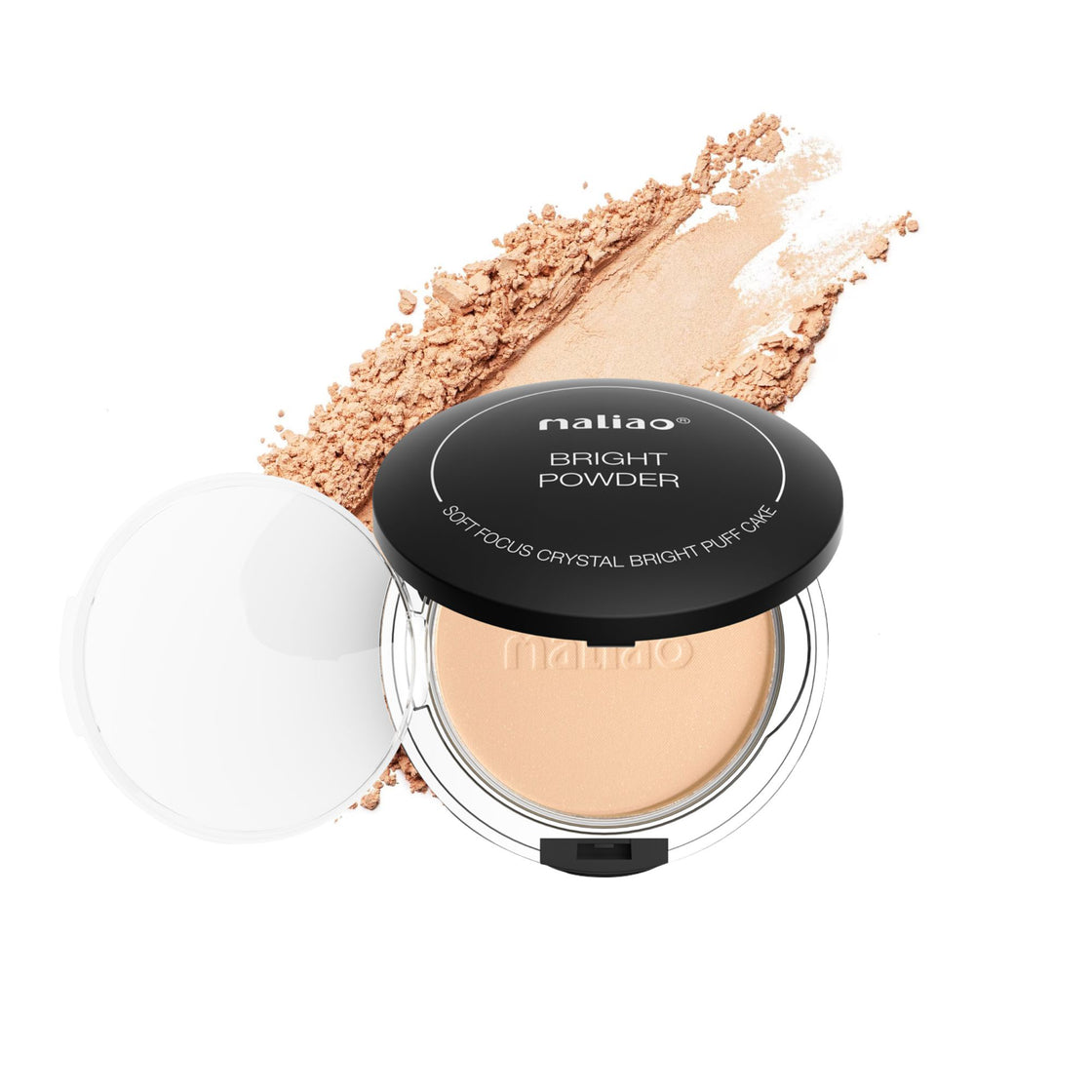 MALIAO Bright Powder Soft Focus Crystal Bright Puff Cake - Illuminate Your Beauty with a Crystal Finish - Maliao Makeup