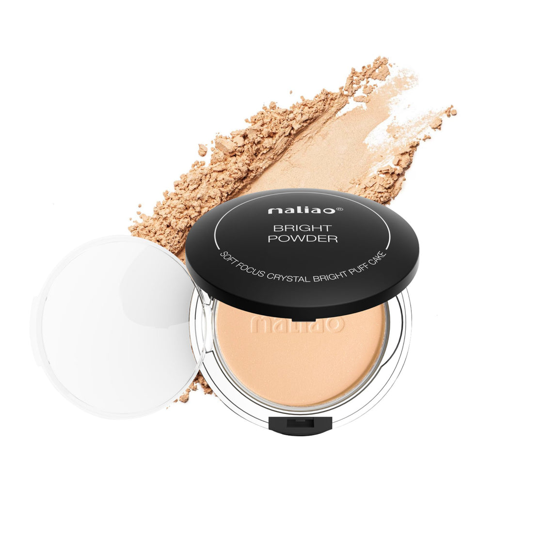 MALIAO Bright Powder Soft Focus Crystal Bright Puff Cake - Illuminate Your Beauty with a Crystal Finish - Maliao Makeup