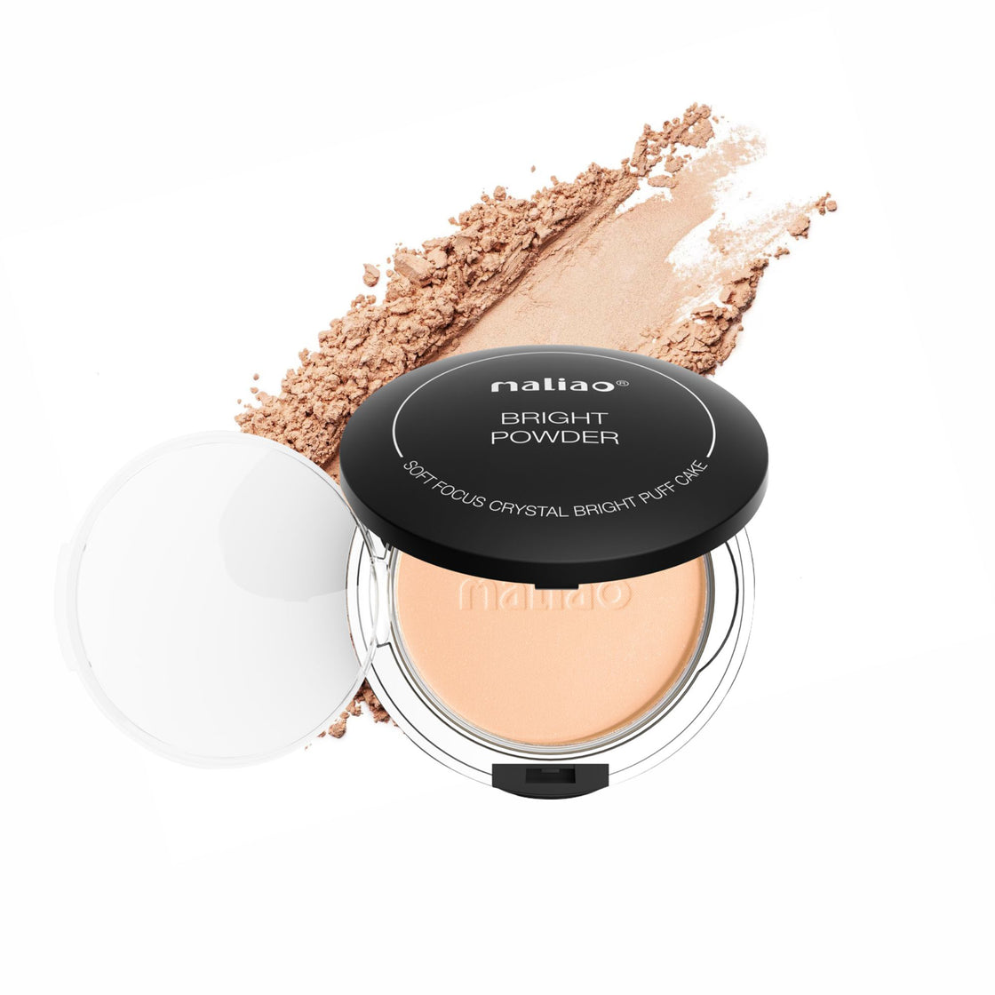 MALIAO Bright Powder Soft Focus Crystal Bright Puff Cake - Illuminate Your Beauty with a Crystal Finish - Maliao Makeup