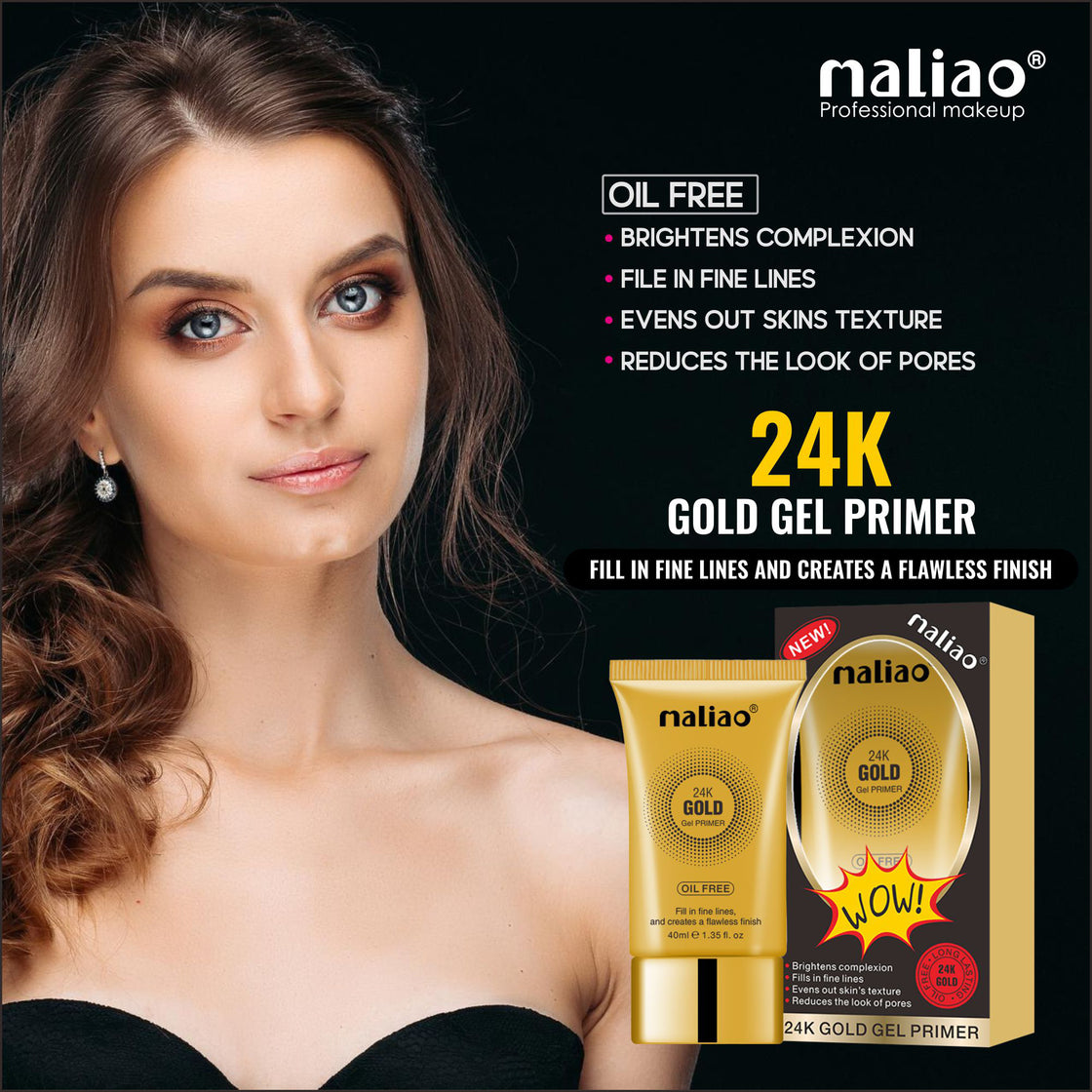 Maliao 24K Gold Gel Primer 40ml - Luxe Makeup Base for Radiant Skin Maliao Professional Makeup