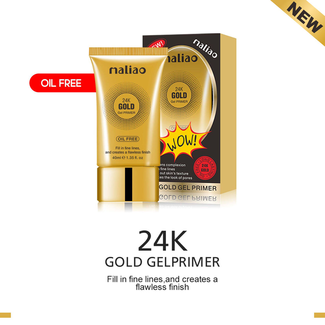 Maliao 24K Gold Gel Primer 40ml - Luxe Makeup Base for Radiant Skin Maliao Professional Makeup