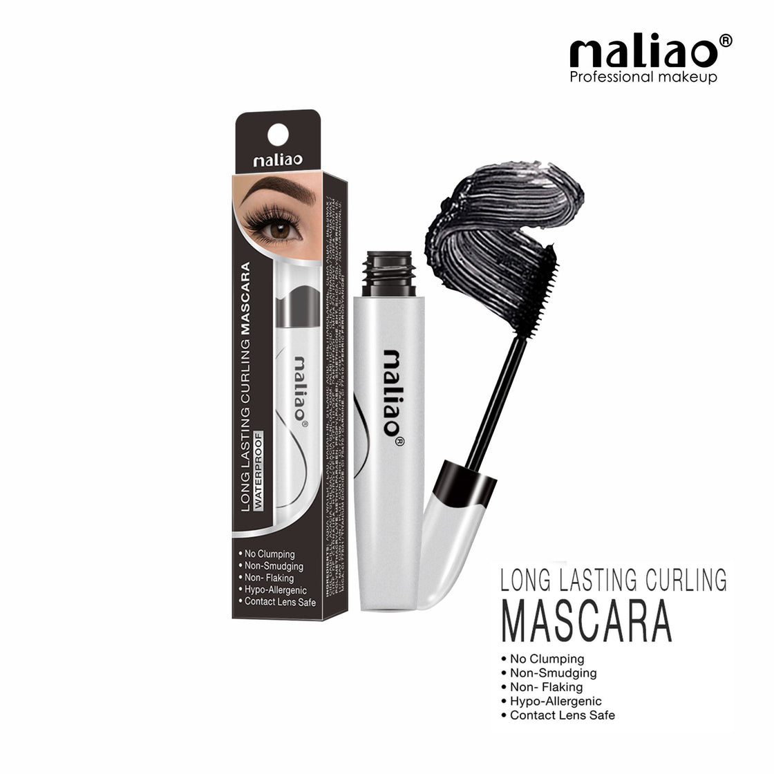 MALIAO Long Lasting Waterproof Curling Mascara - Dramatic Lashes All Day Maliao Professional Makeup