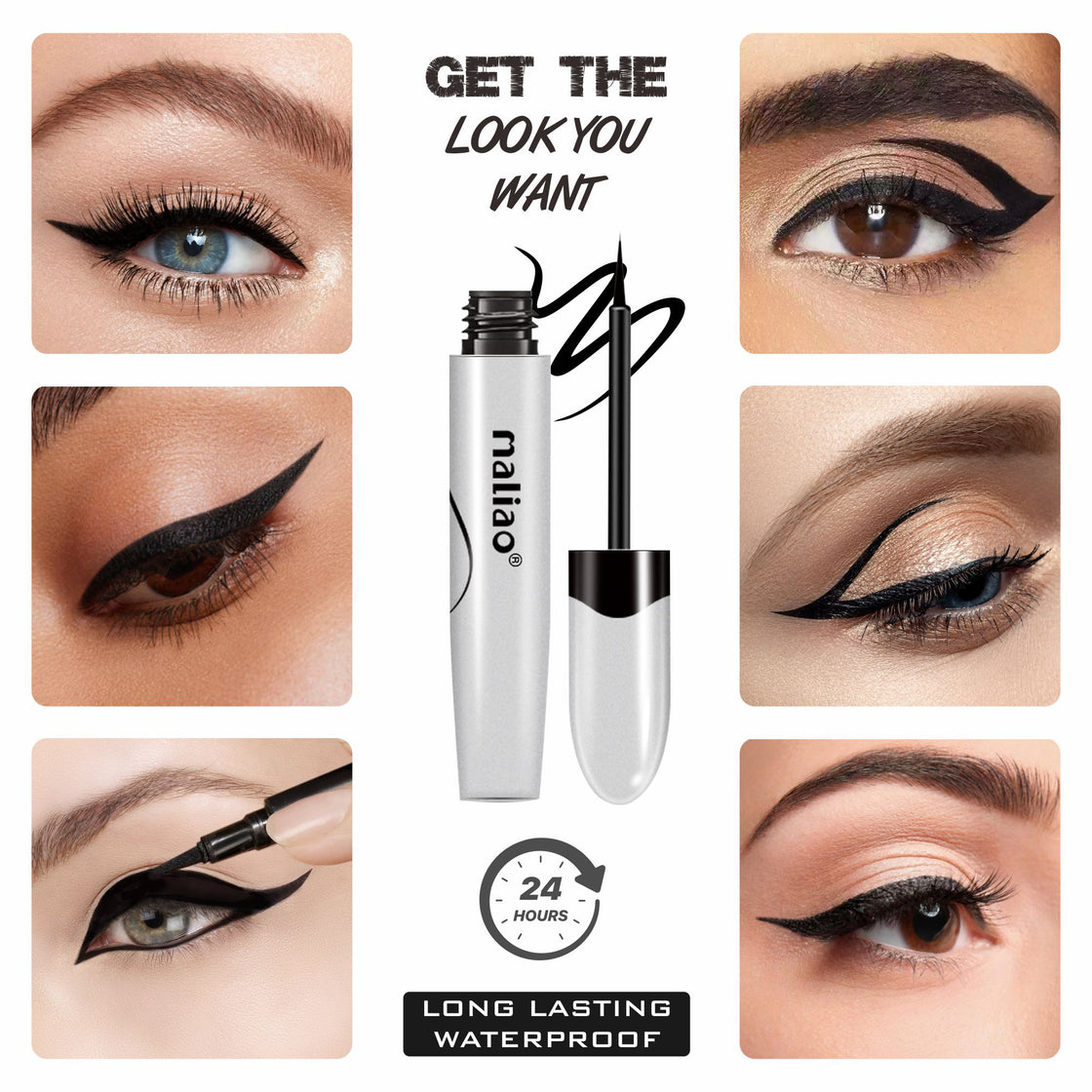 MALIAO Waterproof 24-Hour Long Lasting Matte Eyeliner - Jet Black - Maliao Makeup