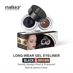 MALIAO 24 Hr Long-Lasting Gel Eye Liner 2 in 1 with Exclusive Eyeliner Brush - Maliao Makeup