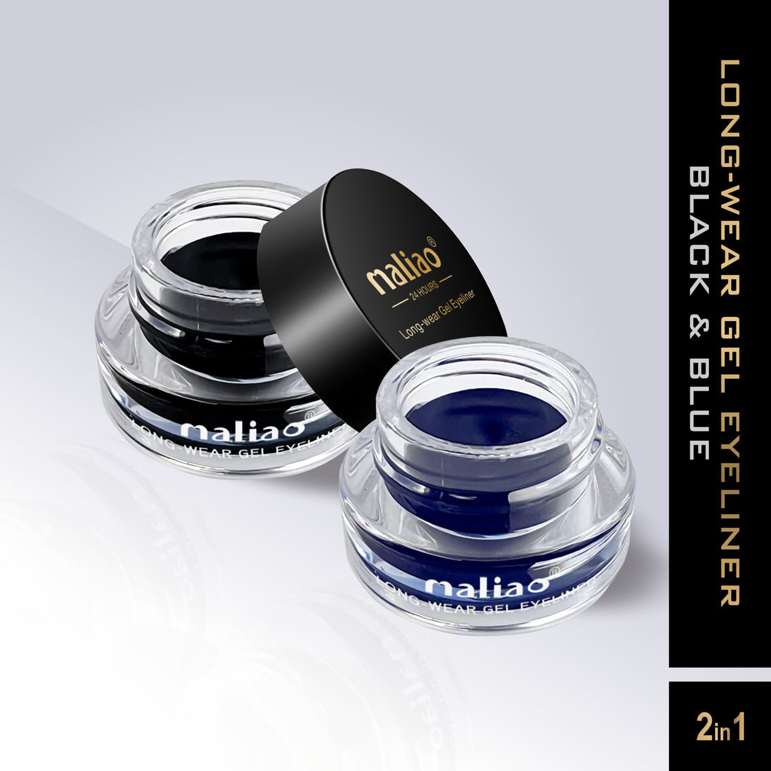 MALIAO 24 Hr Long-Lasting Gel Eye Liner 2 in 1 with Exclusive Eyeliner Brush - Maliao Makeup