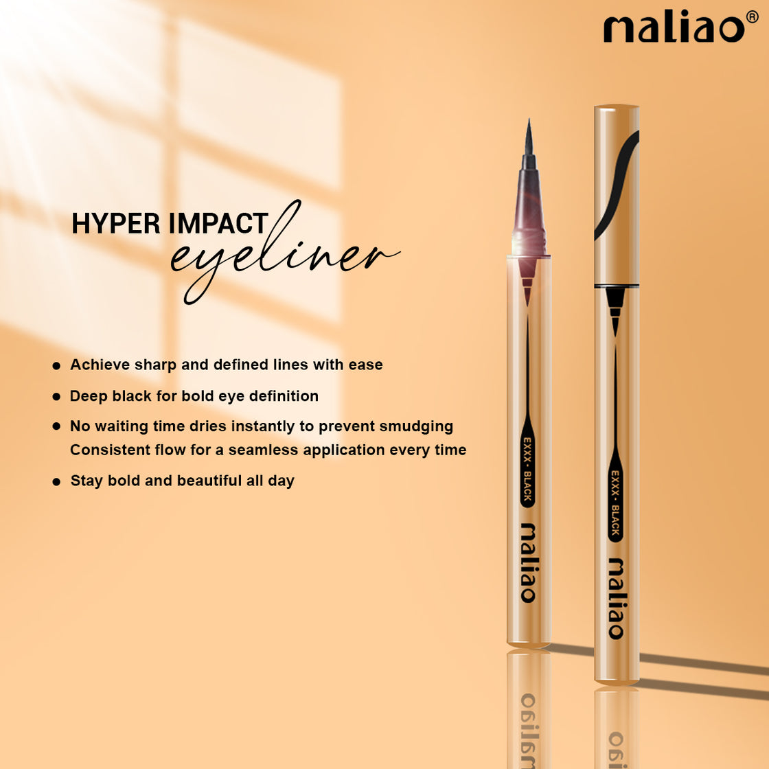 Maliao Hyper Impact Eyeliner - Intense Eyes, Bold Statements, Long-Lasting & Waterproof - Maliao Makeup