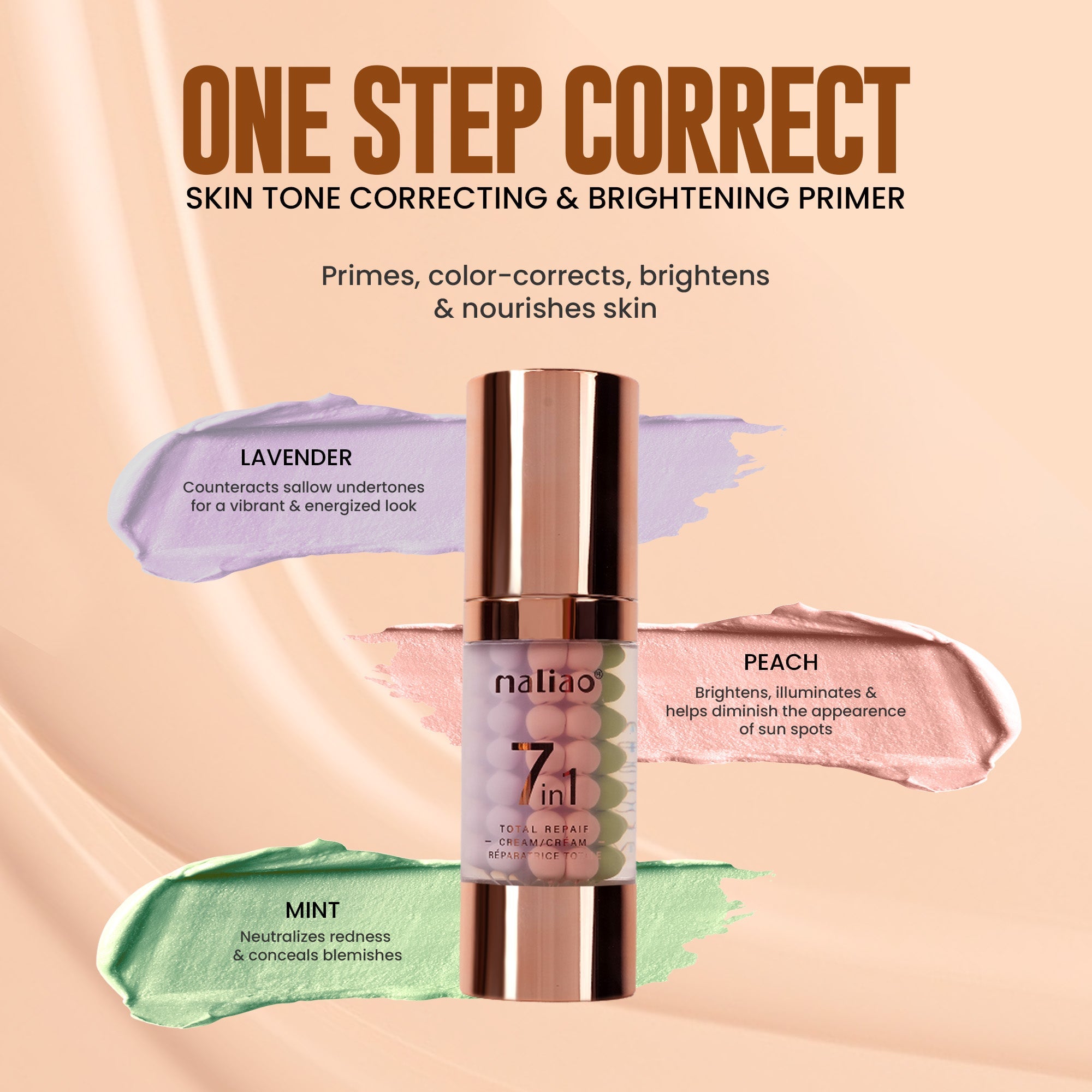 Maliao 7-in-1 Total Repair Matte Primer - Pore Minimizing, Long-Lasting Makeup Base Face
