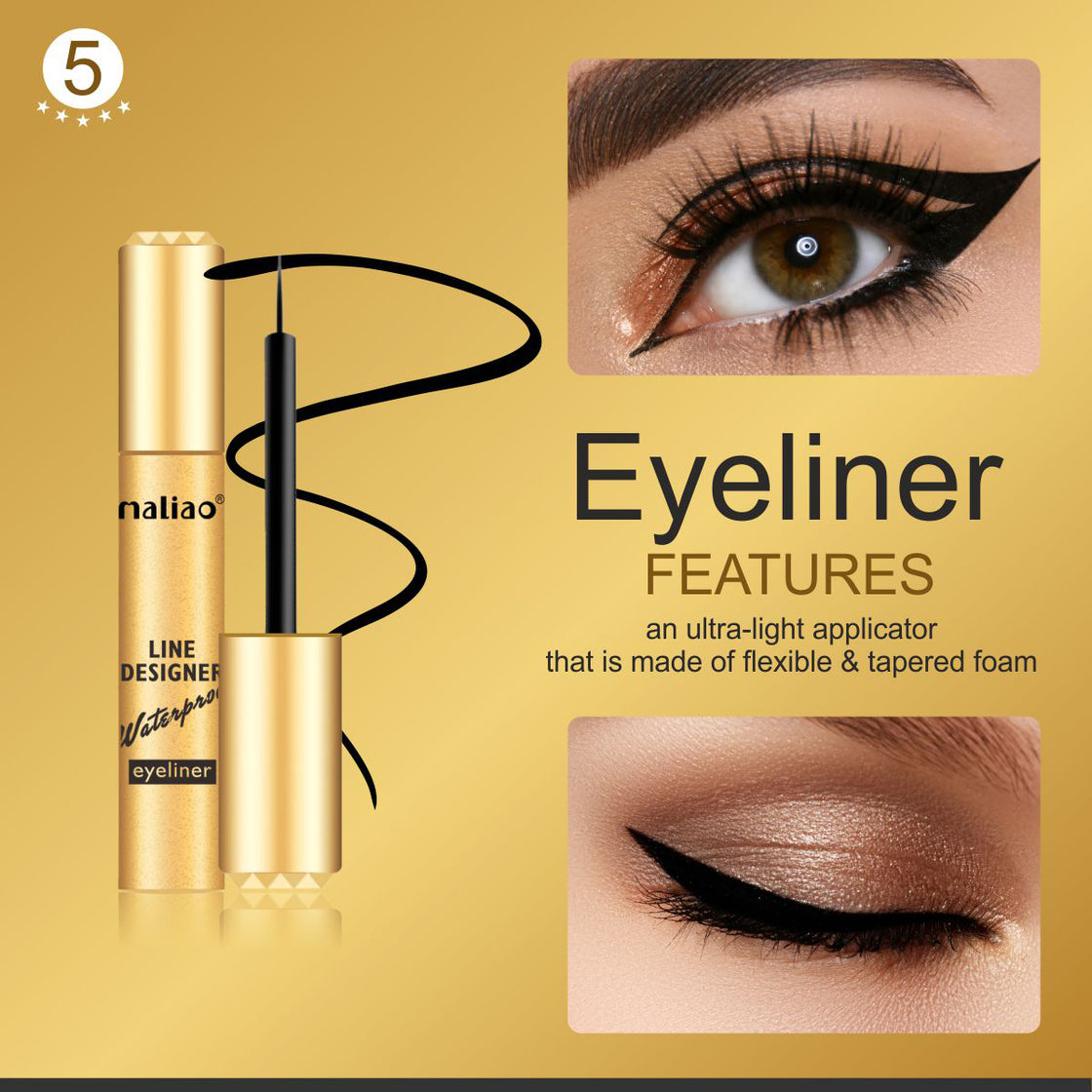 Maliao Eyeliner Line Designer Waterproof - Precision Perfection Maliao Professional Makeup